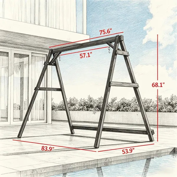 Outdoor Swing Frame - Sturdy A-Frame Structure, 770 lbs Capacity