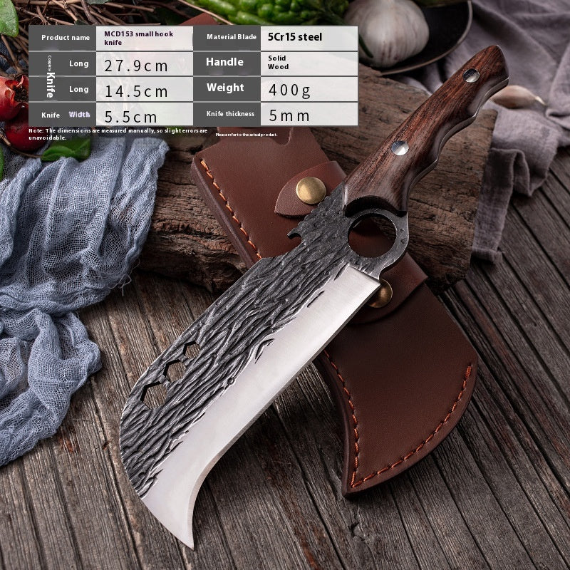 Outdoor Bone Chopping Hook Knife with Sheath - Portable Kitchen Tool