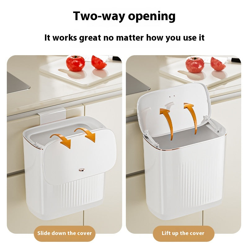 Wall-Mounted Kitchen Trash Can Large Capacity Punch-Free Household Storage Bin