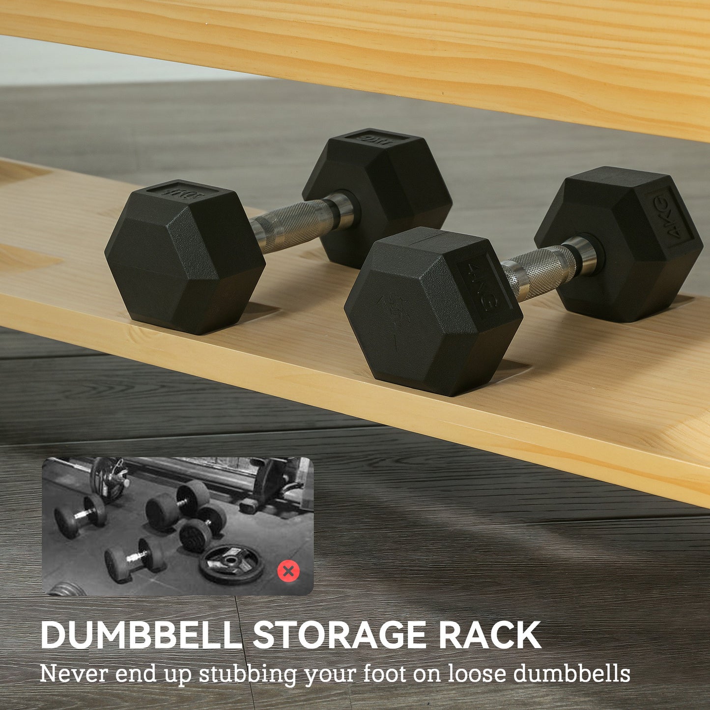 Adjustable Weight Bench with Dumbbell Rack - Black