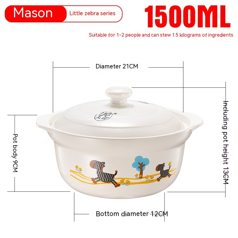 High-Temperature Ceramic Casserole Stew Pot with Cover - Kitchen & Home Storage