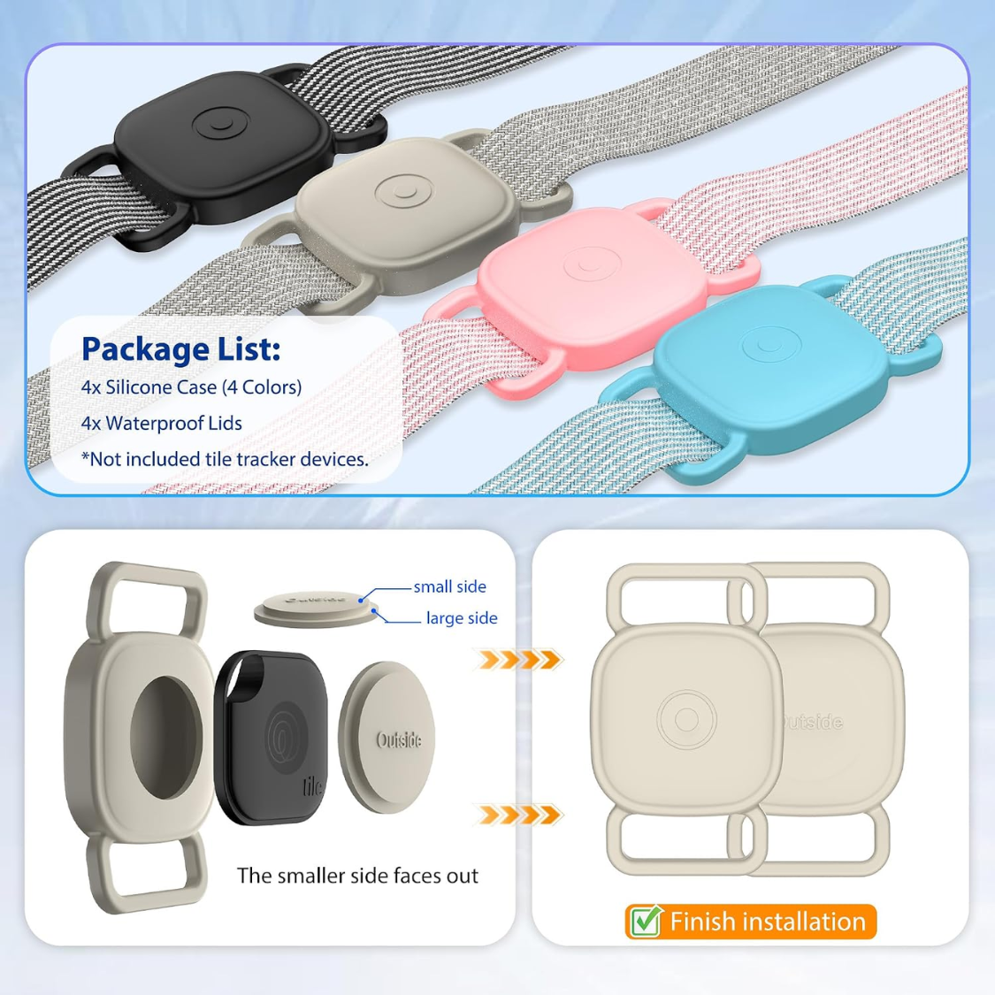 Waterproof Pet Tracker Collar Holder for Tile Mate - Soft Silicone, Anti-Lost, Fits Dogs & Cats