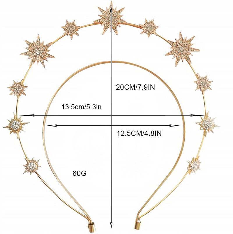 Double Layer Hexagram Headband Hair Accessory for Women - Gold & Silver