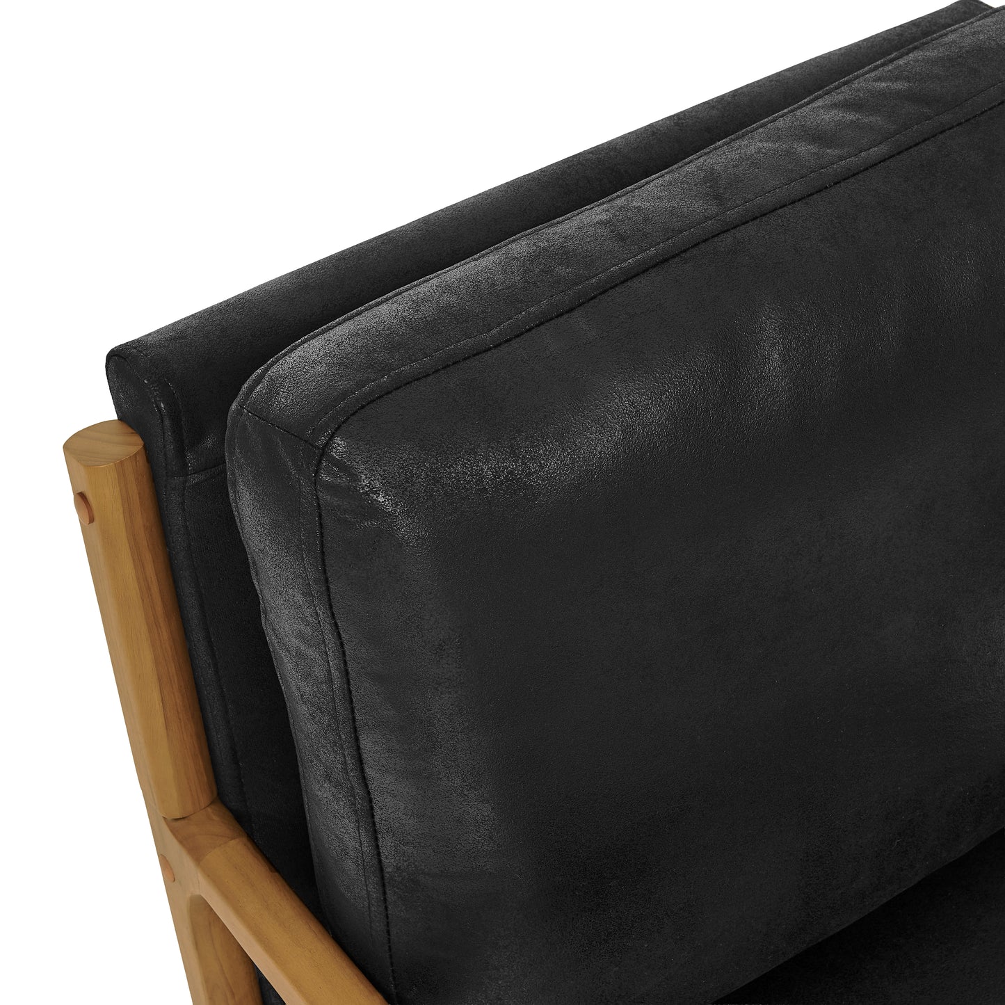 Mid-Century Modern Wooden Lounge Chair - Black