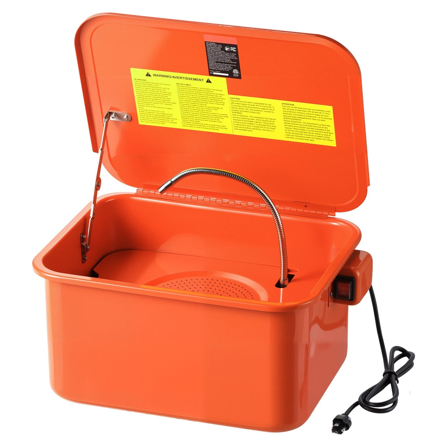 Parts Washer 5-Gallon Portable Steel Automotive Parts Cleaner with Electric Pump