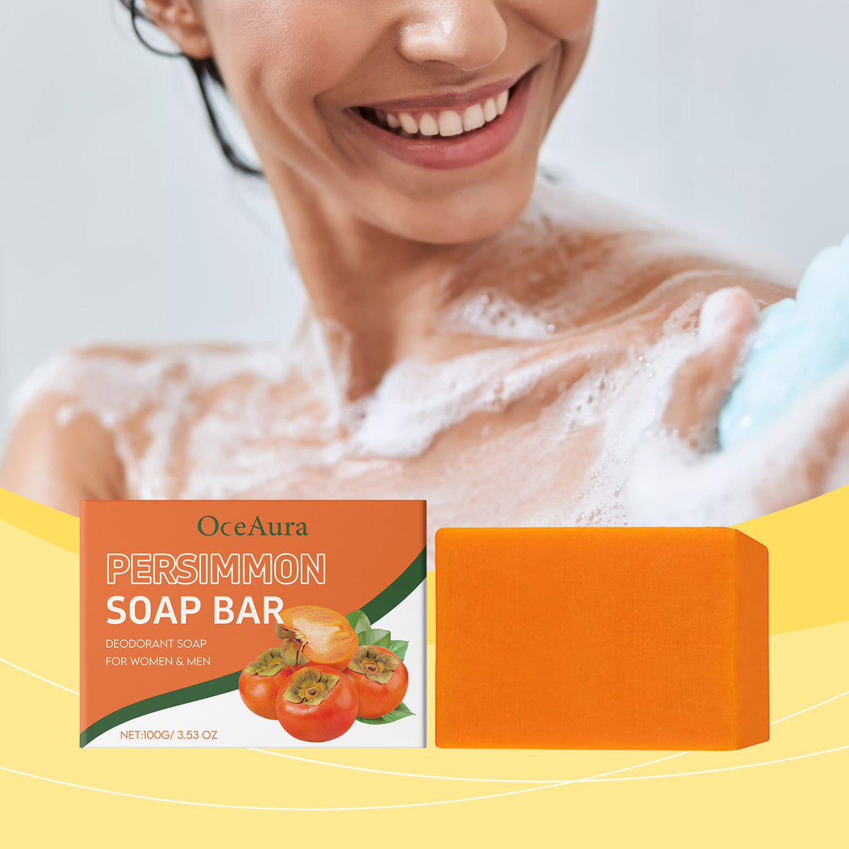 Persimmon Bath Soap - Exfoliating & Moisturizing 100g