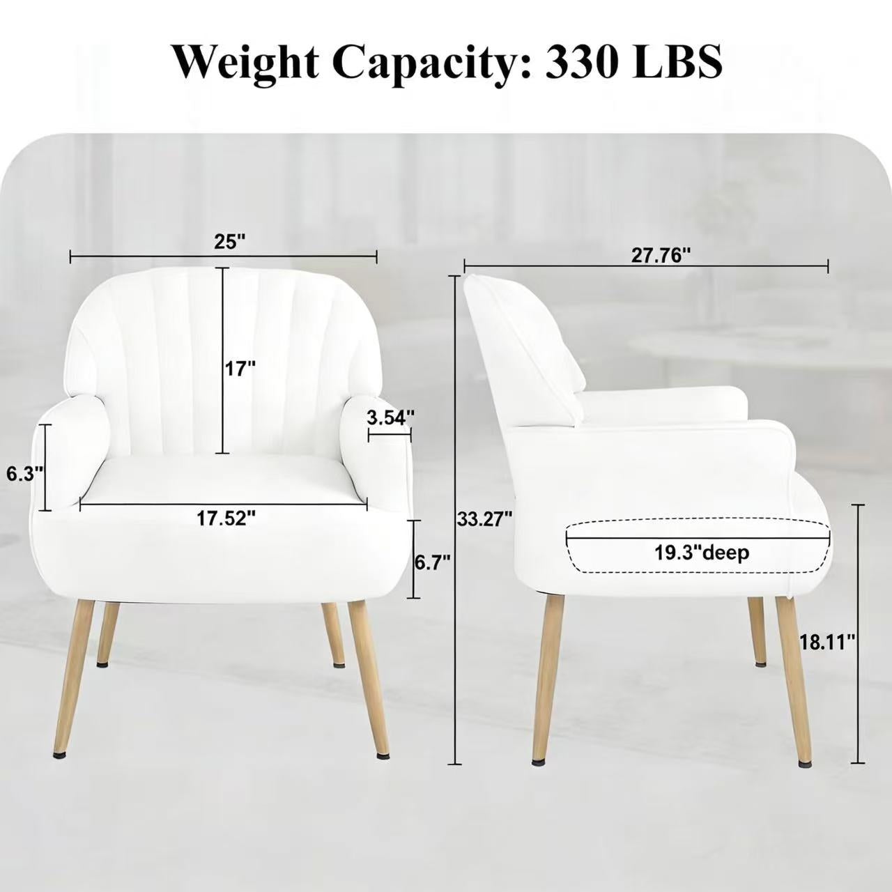 Beige Velvet Accent Chair - Modern Upholstered Barrel Armchair