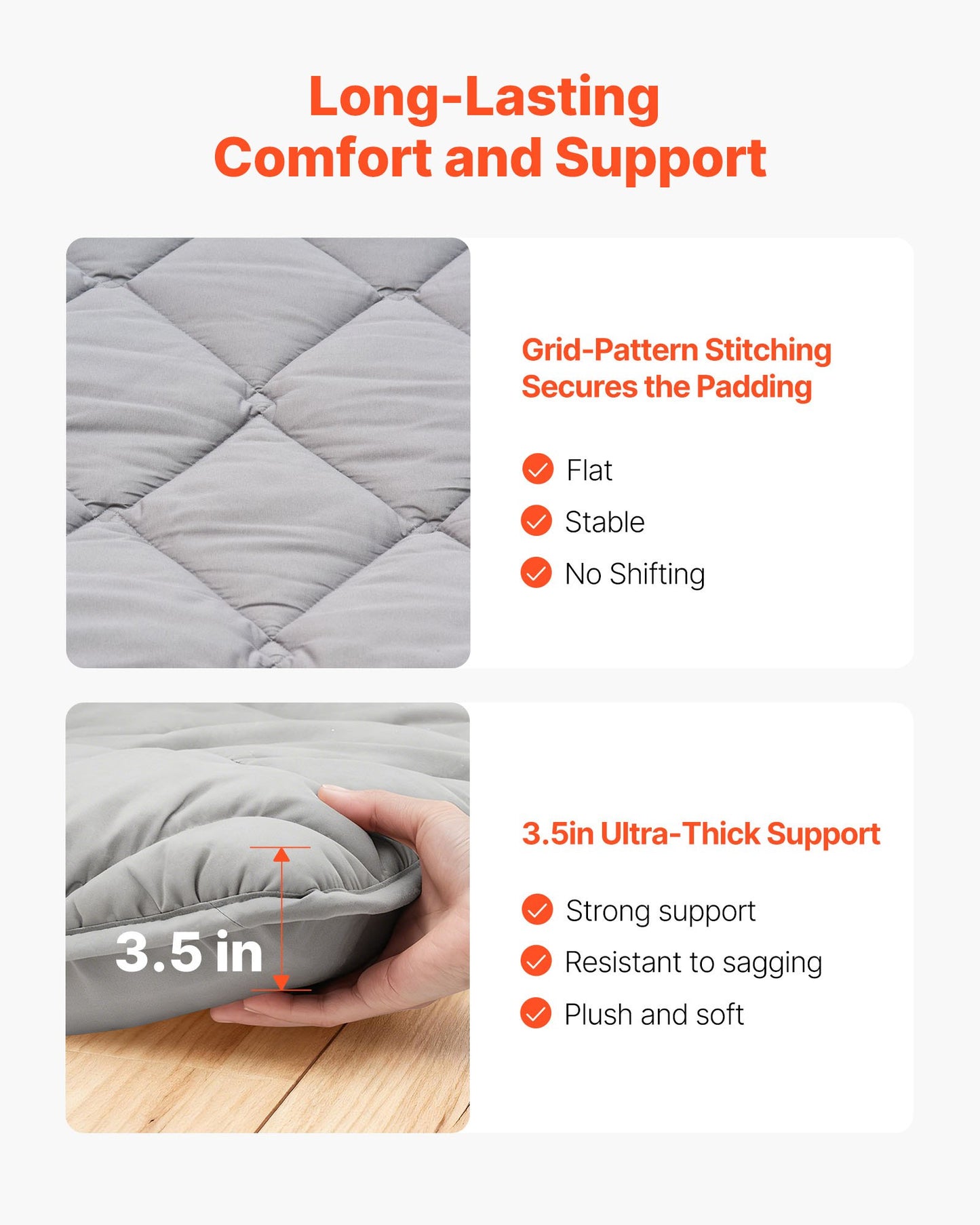 Foldable Japanese Tatami Mattress - Twin Size Floor Bed with Storage Bag, Gray
