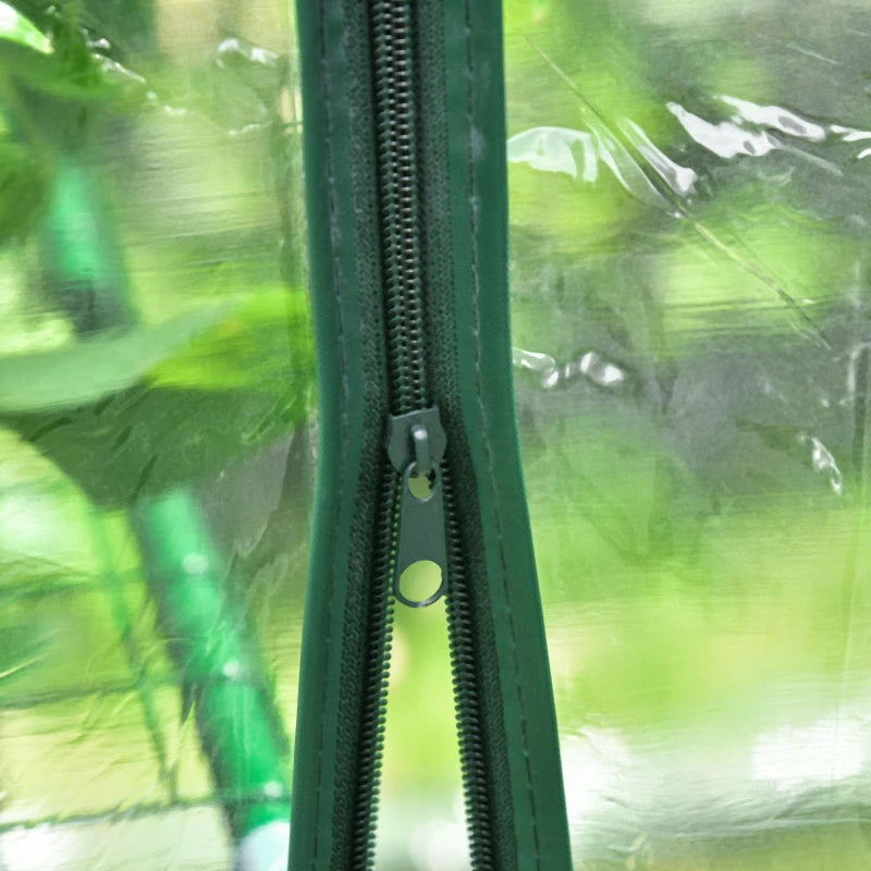 Portable Walk-In Greenhouse Kit with 3 Shelves, Roll-Up Door & Weatherproof Cover