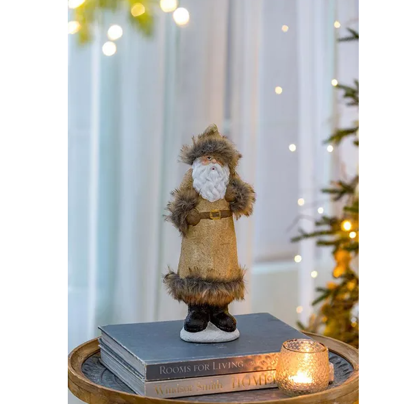 Christmas Gnome Decorations - Rustic Ceramic Holiday Ornaments