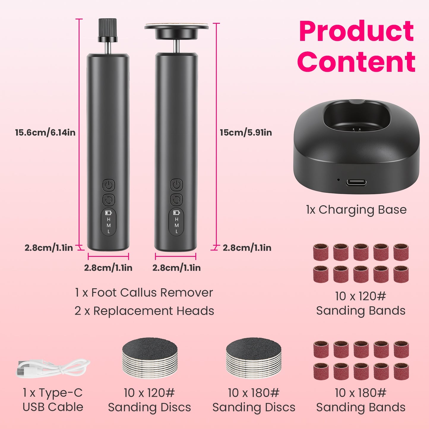 2-in-1 Electric Foot Callus Remover and Nail Grinder - Rechargeable Kit