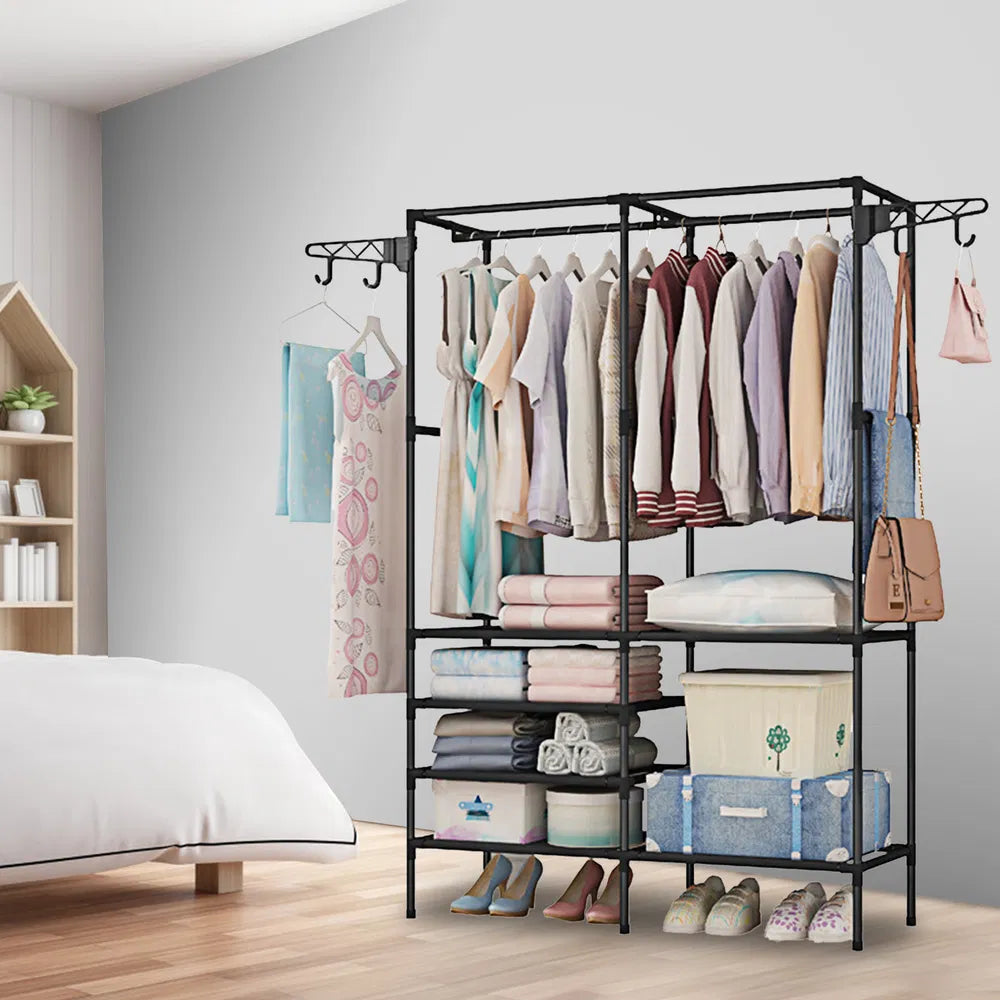 Garment Rack Heavy Duty Metal Shoe Clothing Organizer Shelves