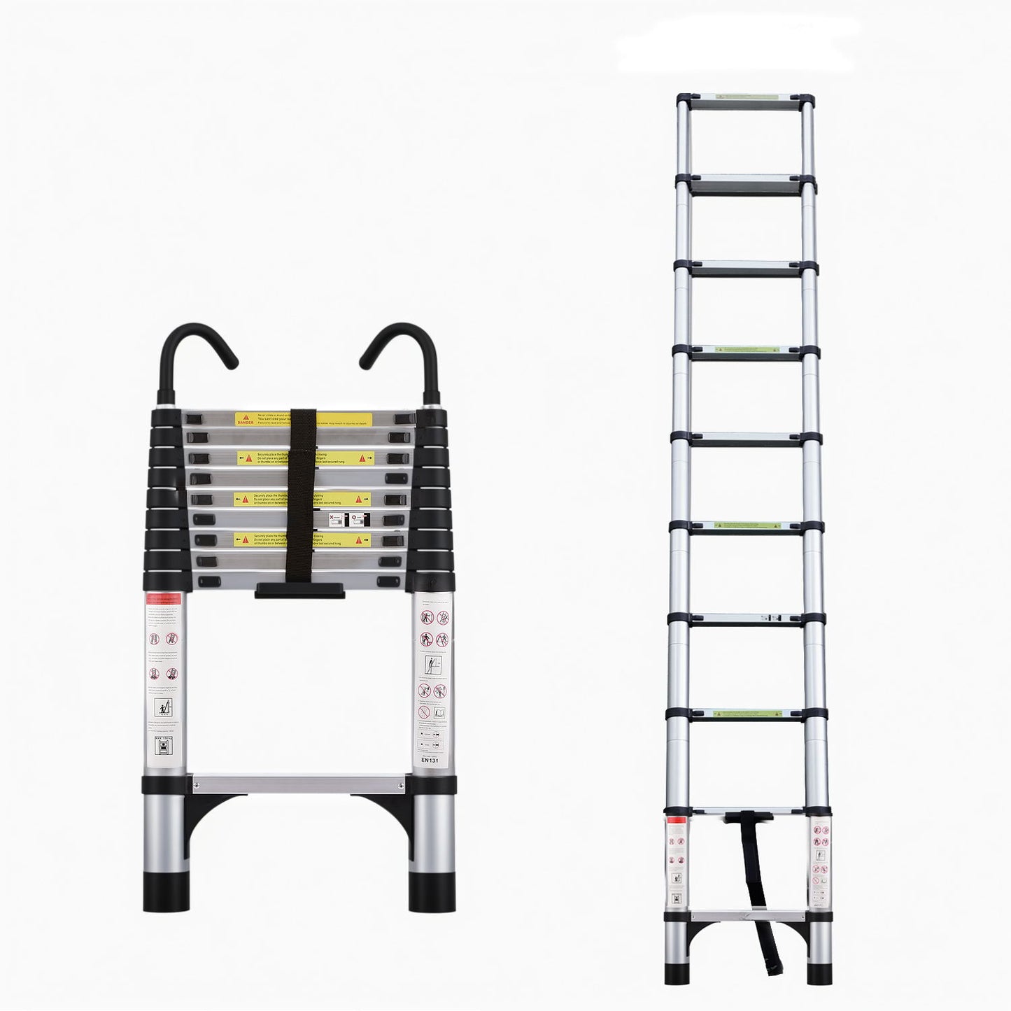 Aluminum Telescopic Ladder with Adjustable Height & Easy Storage