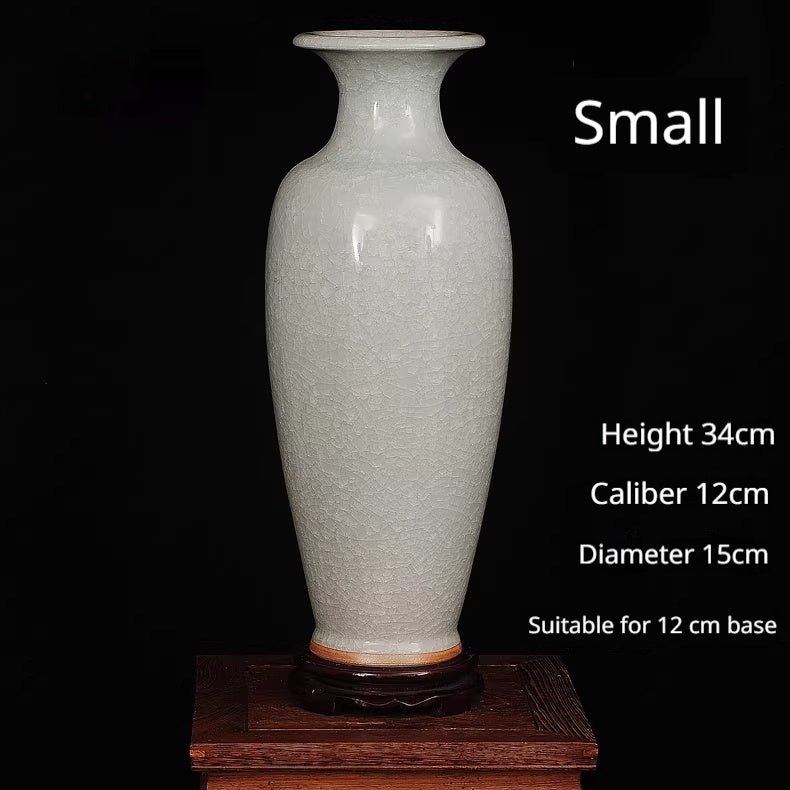 Cracked Porcelain Vase - Decorative Ceramic Tabletop Accent for Home & Office