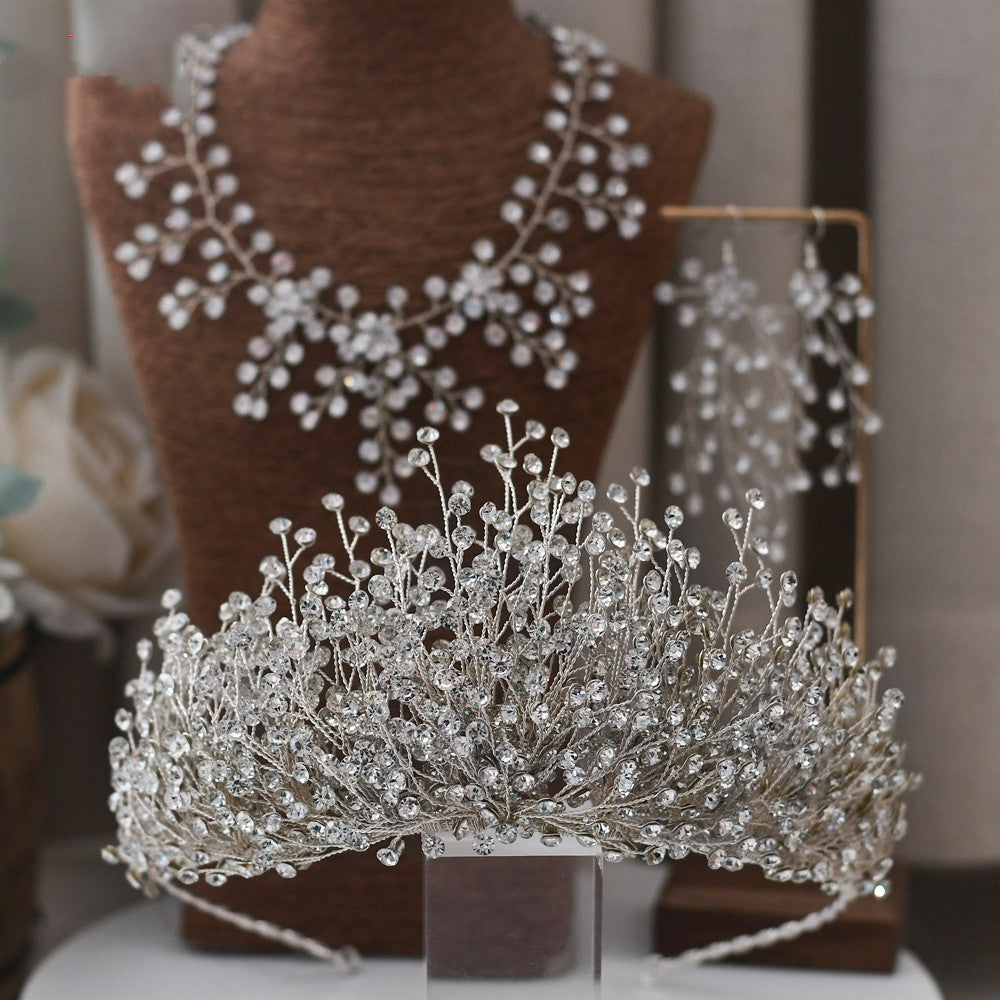 Bridal Wedding Tiara Crown Headpiece with Crystals for Bridal Hair Accessories