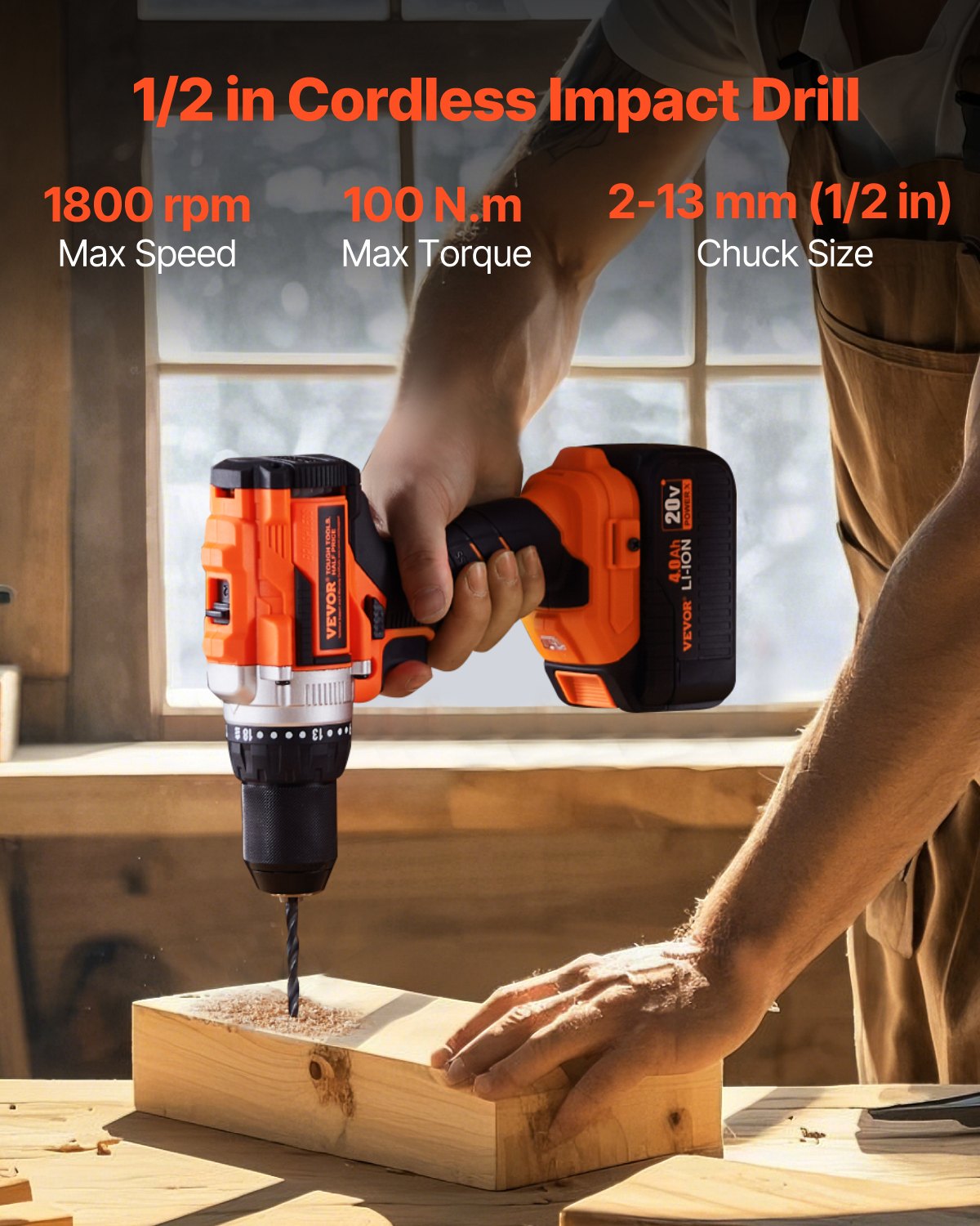 20V Cordless Power Tool Combo Kit with Impact Drill and Impact Driver