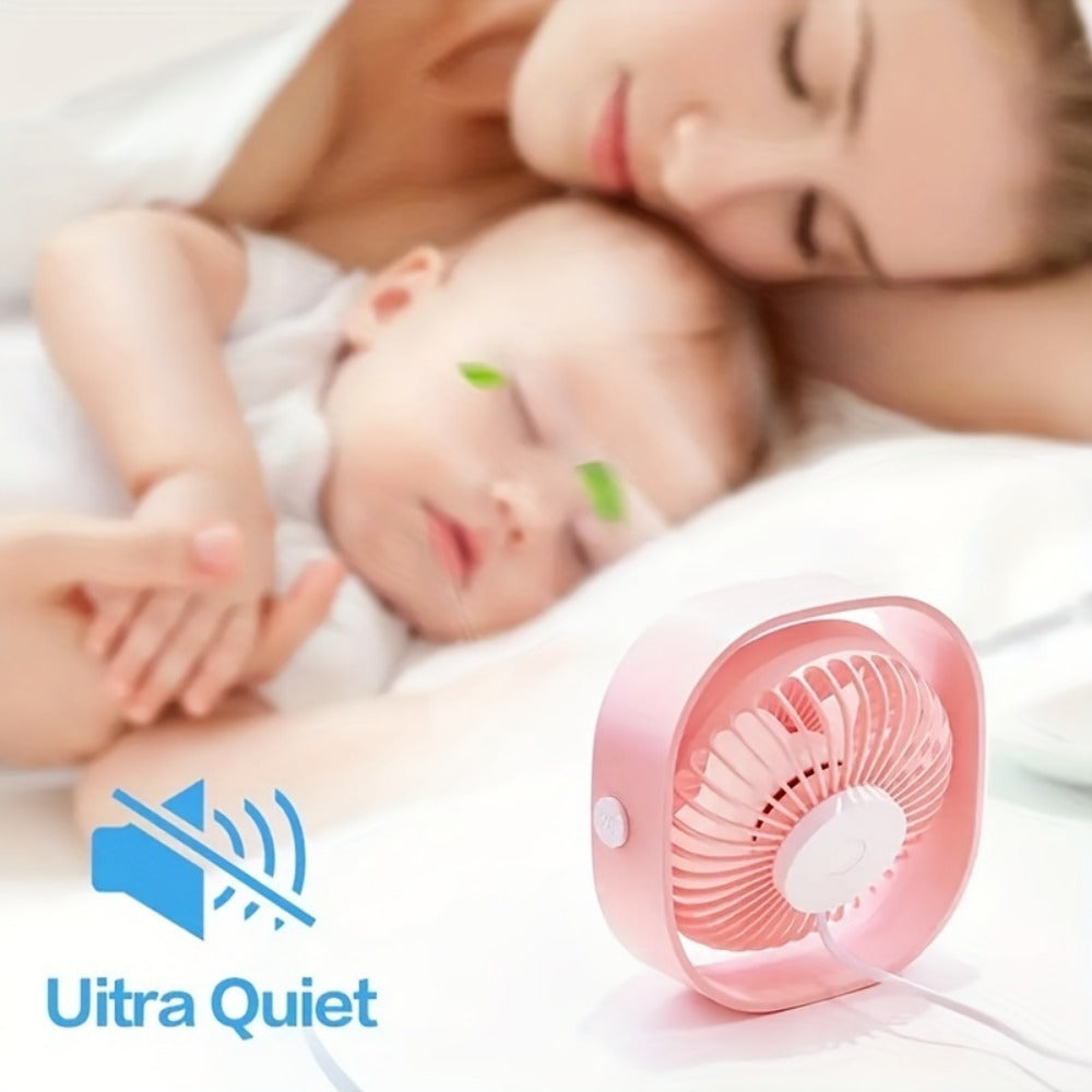 Rechargeable Desktop Mini Fan - Portable Quiet Cooling for Office & Home