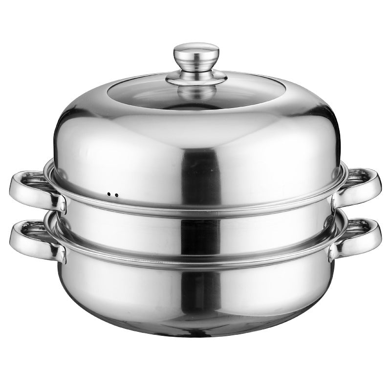 Stainless Steel Steamer Set for Cooking | 28cm Multi-Layer Hot Pot