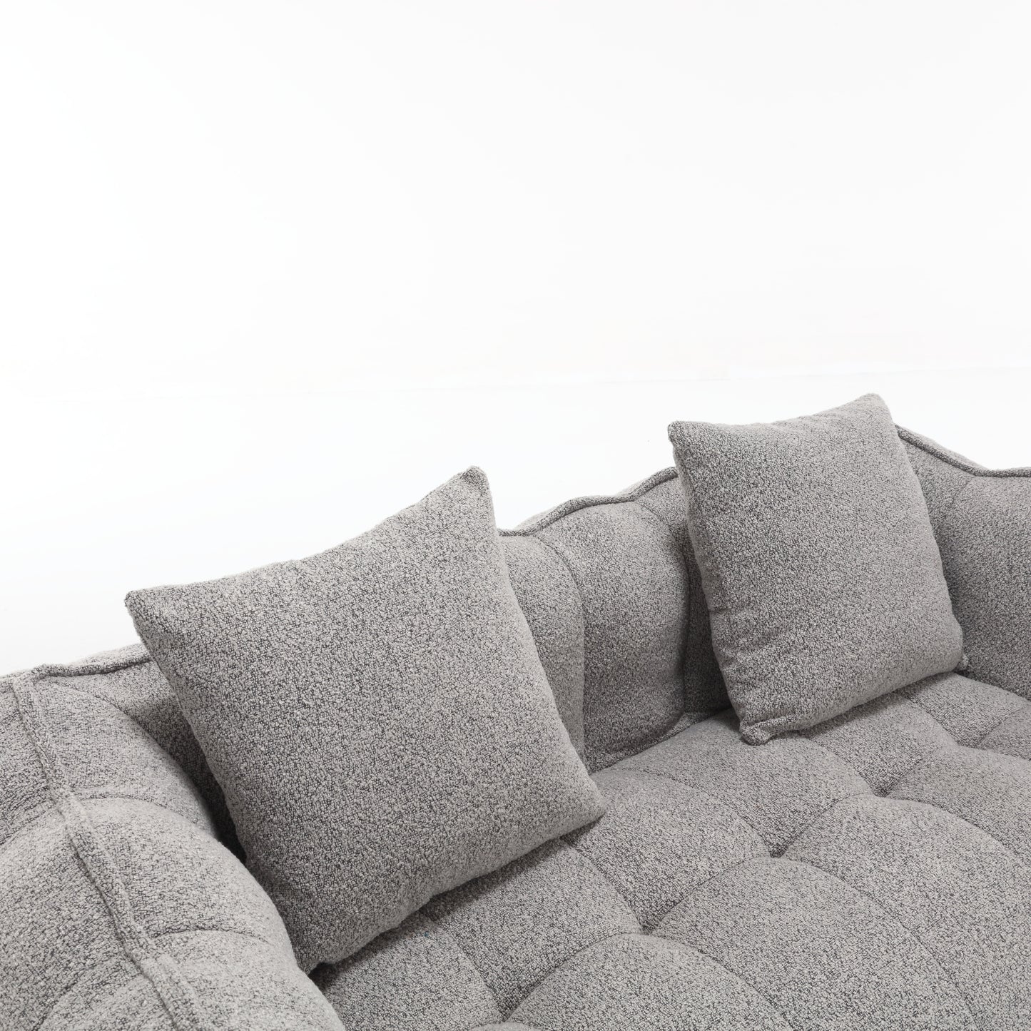 Soft Grey Beanbag Chair for Two - High Resilience Foam