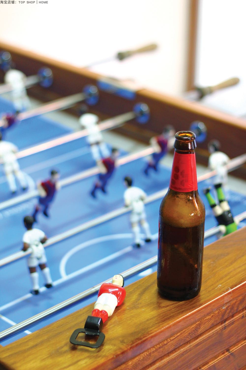 Red Resin Soccer Ball Bottle Opener - Modern Home Gift Decor