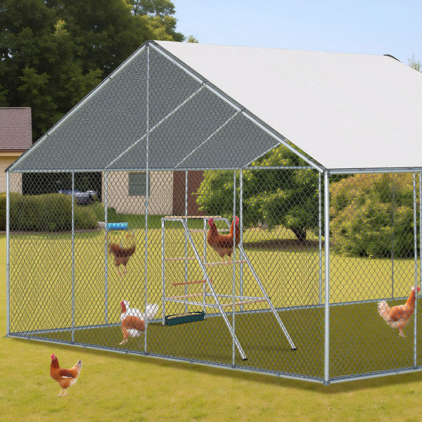 Outdoor Chicken Perch 103x50x100cm with 4 Levels - Durable Metal & Wood