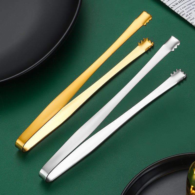 Stainless Steel Non-Slip Ice Tongs for Food & Kitchen Use