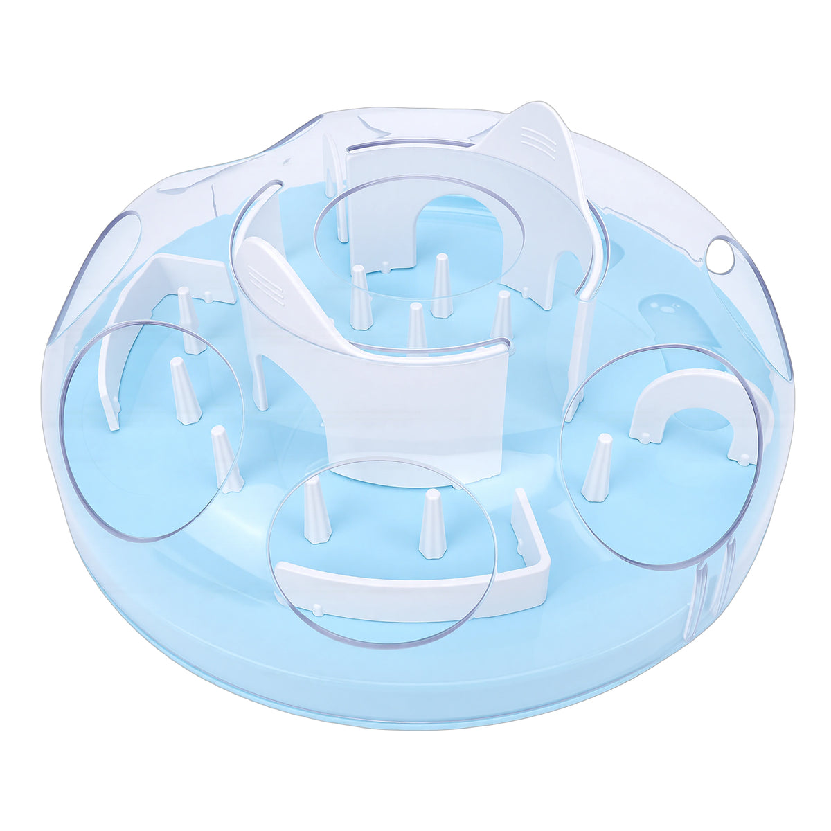Interactive Cat Puzzle Feeder Food Dispenser Enrichment Toy for Pets - Blue