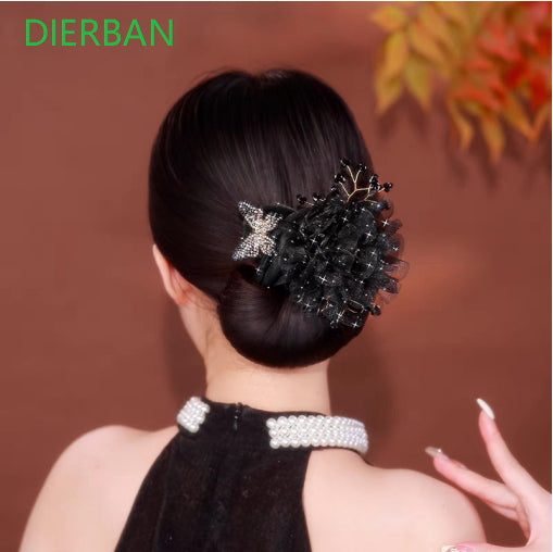 Floral Fabric Hair Band - Large Pastoral Style Voile Flower Headband