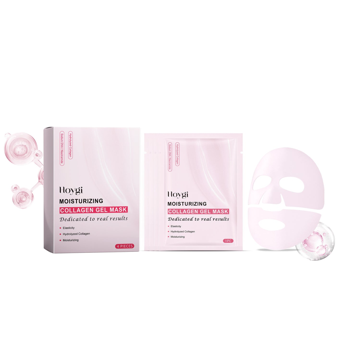 Hydrolyzed Collagen Facial Mask Pack - Hydrating & Firming 4PCS