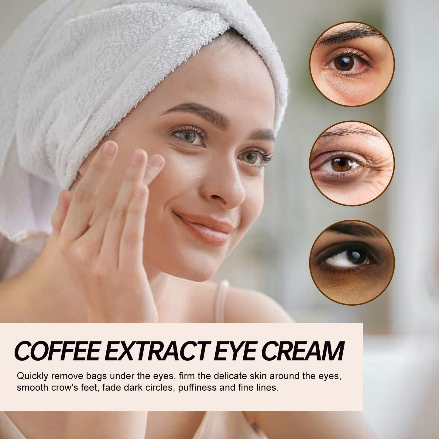 Coffee Firming Eye Cream for Dark Circles, Puffiness & Fine Lines