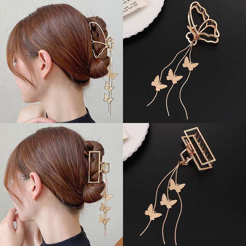 Hair Catch Clip - Metal Bow & Butterfly Designs