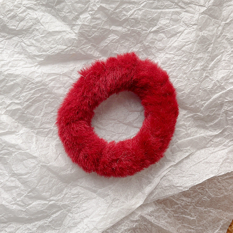 Cute Plush Elastic Hair Scrunchie - Soft Large Intestine Style Hair Band