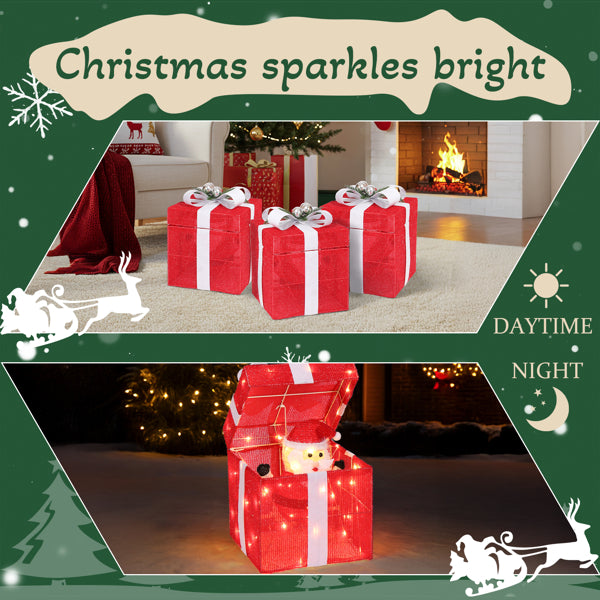 Motorized Pop-up Gift Box with 60 LED Lights - Christmas Decor