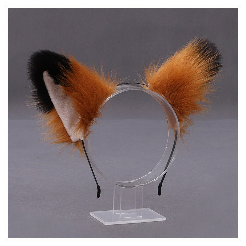 Handmade Japanese Cute Lolita Plush Fox Ears Hair Accessories - Unisex