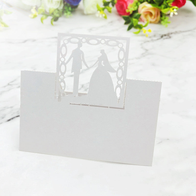 Wedding Seat Holders for Small Table Cards - White, 50 Pack