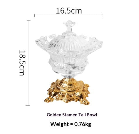 Glass Tall Footed Jar for Snacks and Dried Fruits - European Style Home Decor