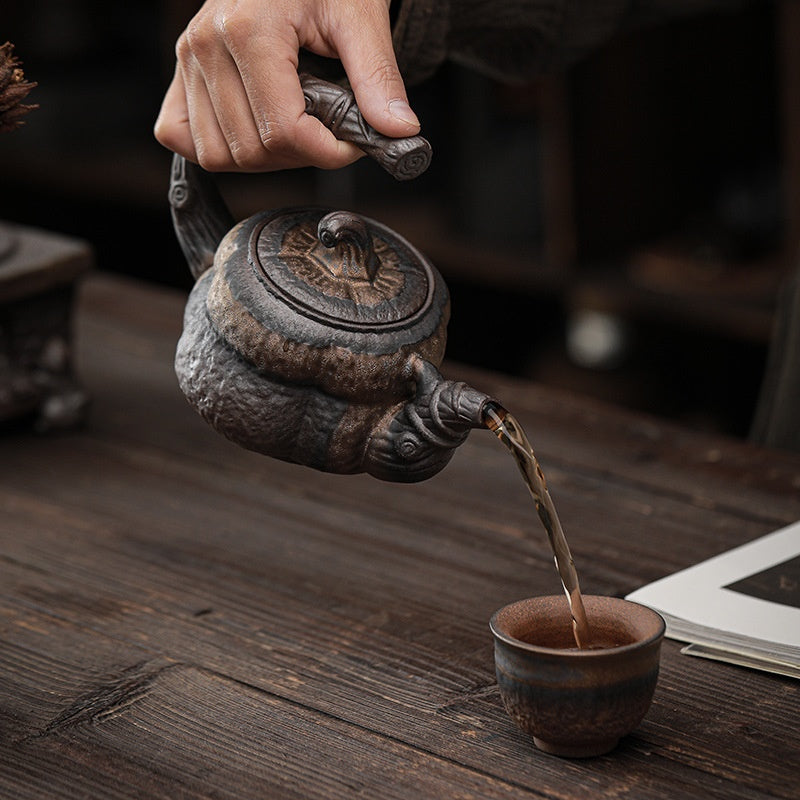 Handmade Ceramic Teapot with Pumpkin Style - 260ml Kung Fu Tea Maker