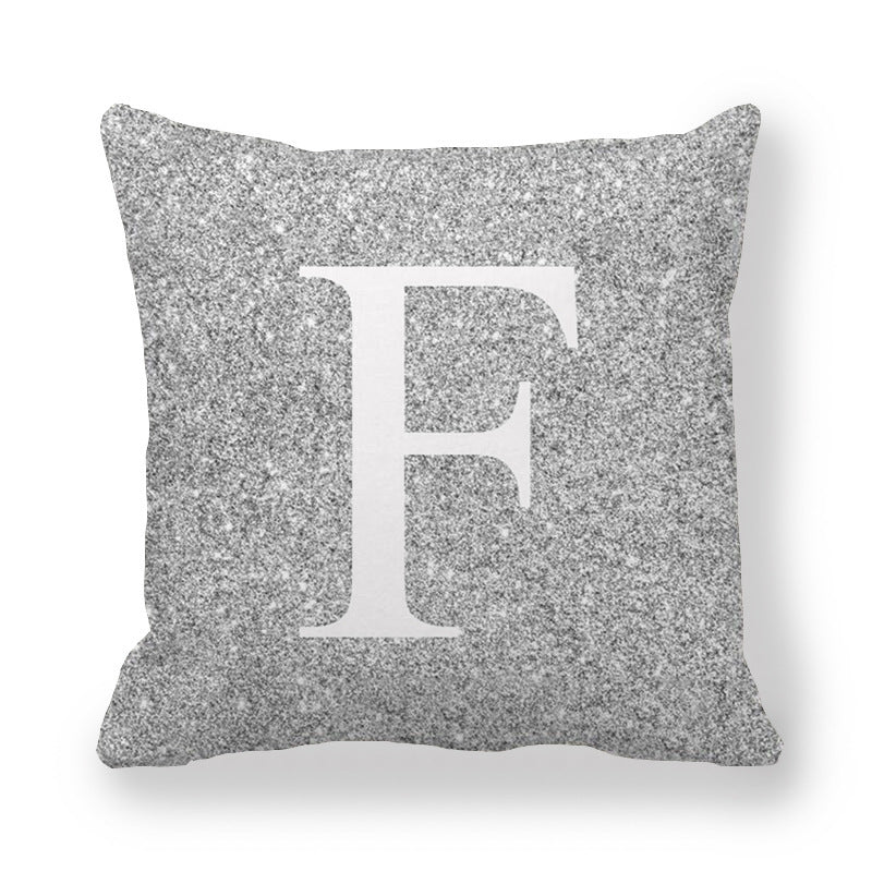 Gray Shading Encrypted English Letters Pillow Cover 45x45cm Fabric Home Decor