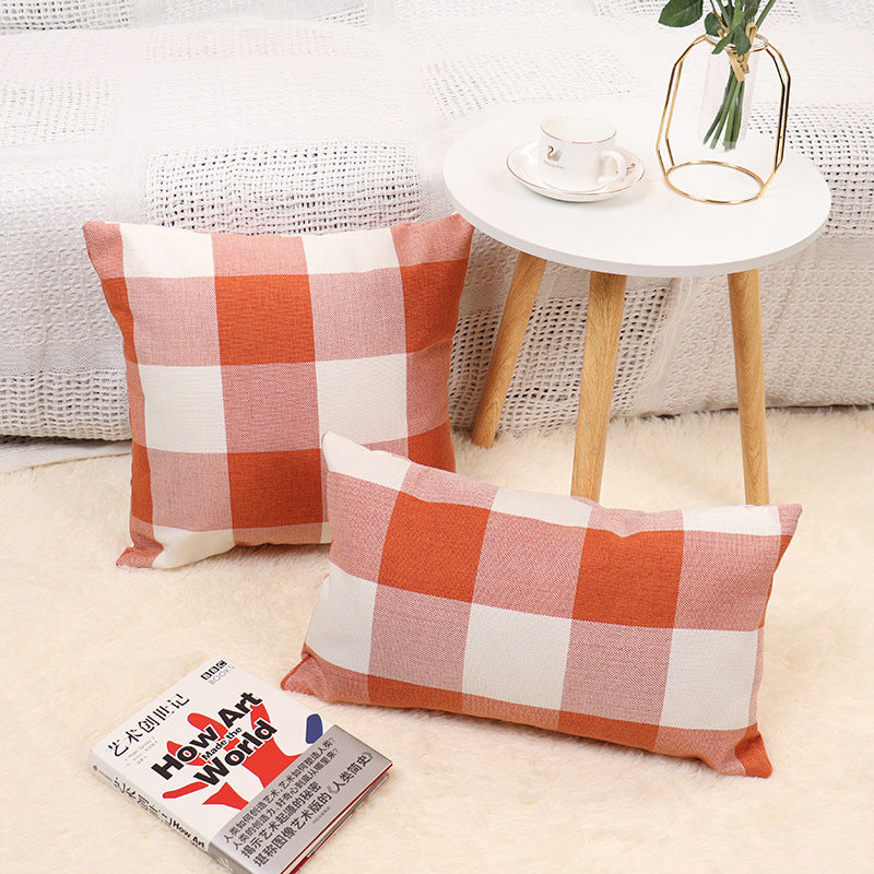 Plaid Pillow Cover for Sofa and Home Decor - Modern Cushion Case