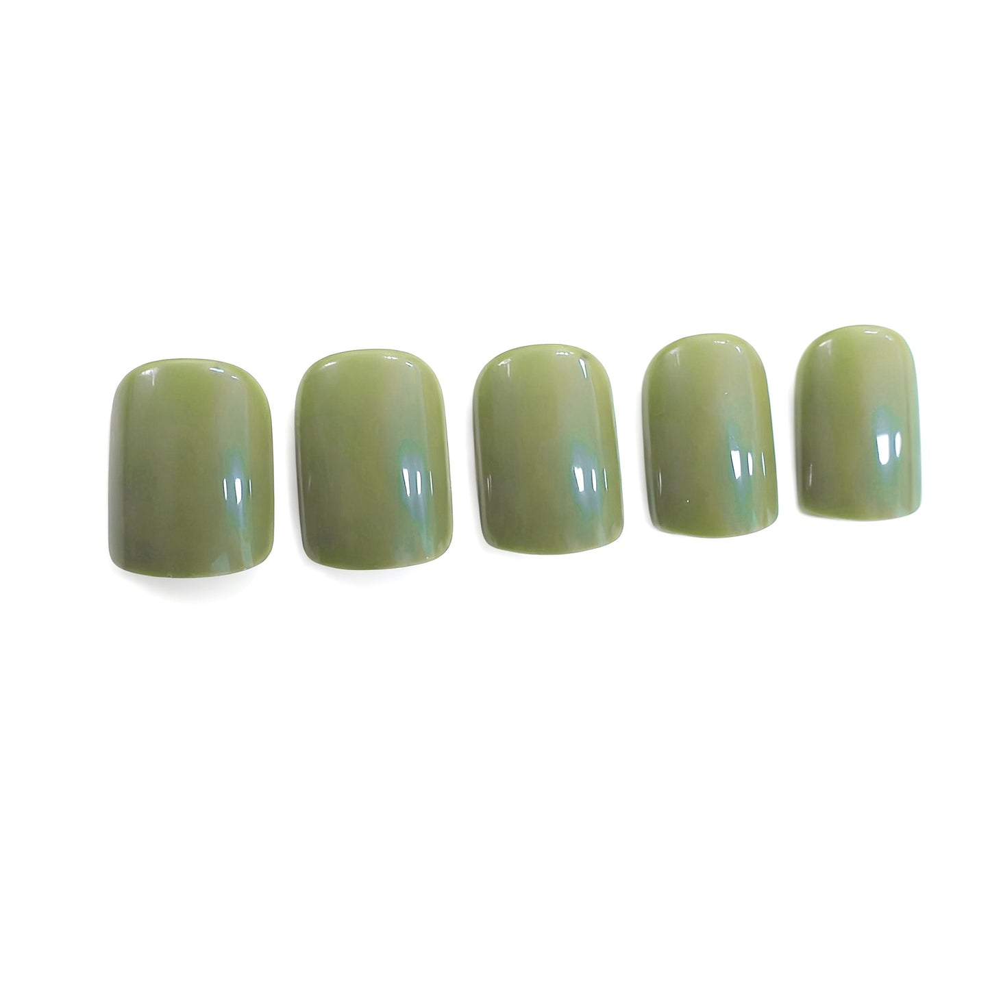 Mint Green Fake Nails - Short Square Press-On Nail Set for Women
