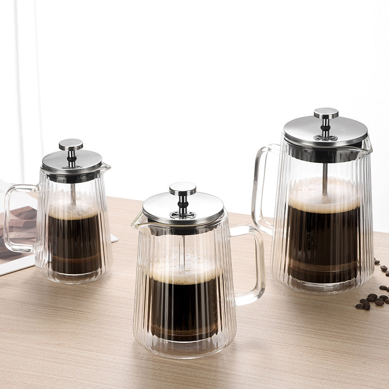 Double-Walled Heat-Resistant Glass French Press - 350ML, 650ML, 1000ML