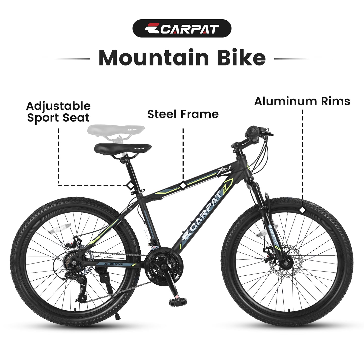 26-Inch Mountain Bike with Shock Absorber & 21-Speed Gears