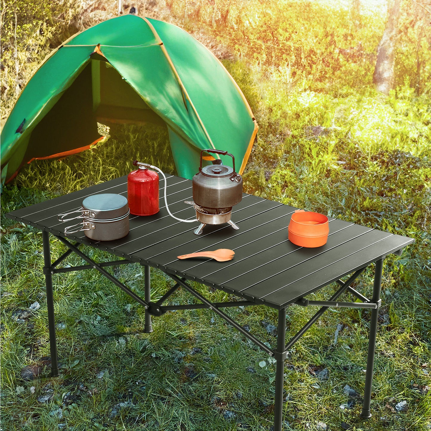 95cm Portable Carbon Steel Camping Table Outdoor Folding Ultralight