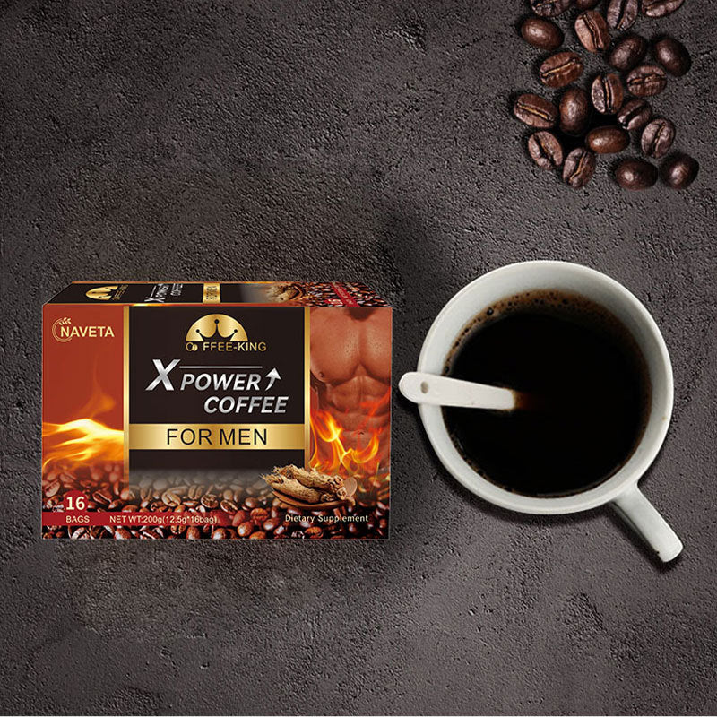 Instant Black Coffee with Ginseng and Oyster Tonic - Energy Boost, 16 Sachets