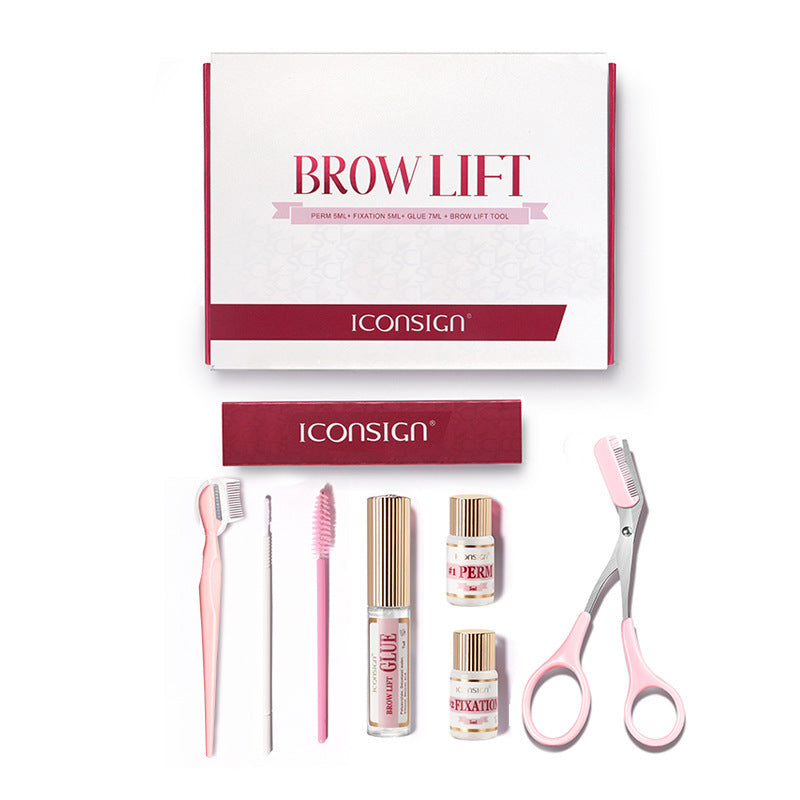 Pink Eyebrow Perm Kit for Keratosis - Quick Ironing Set