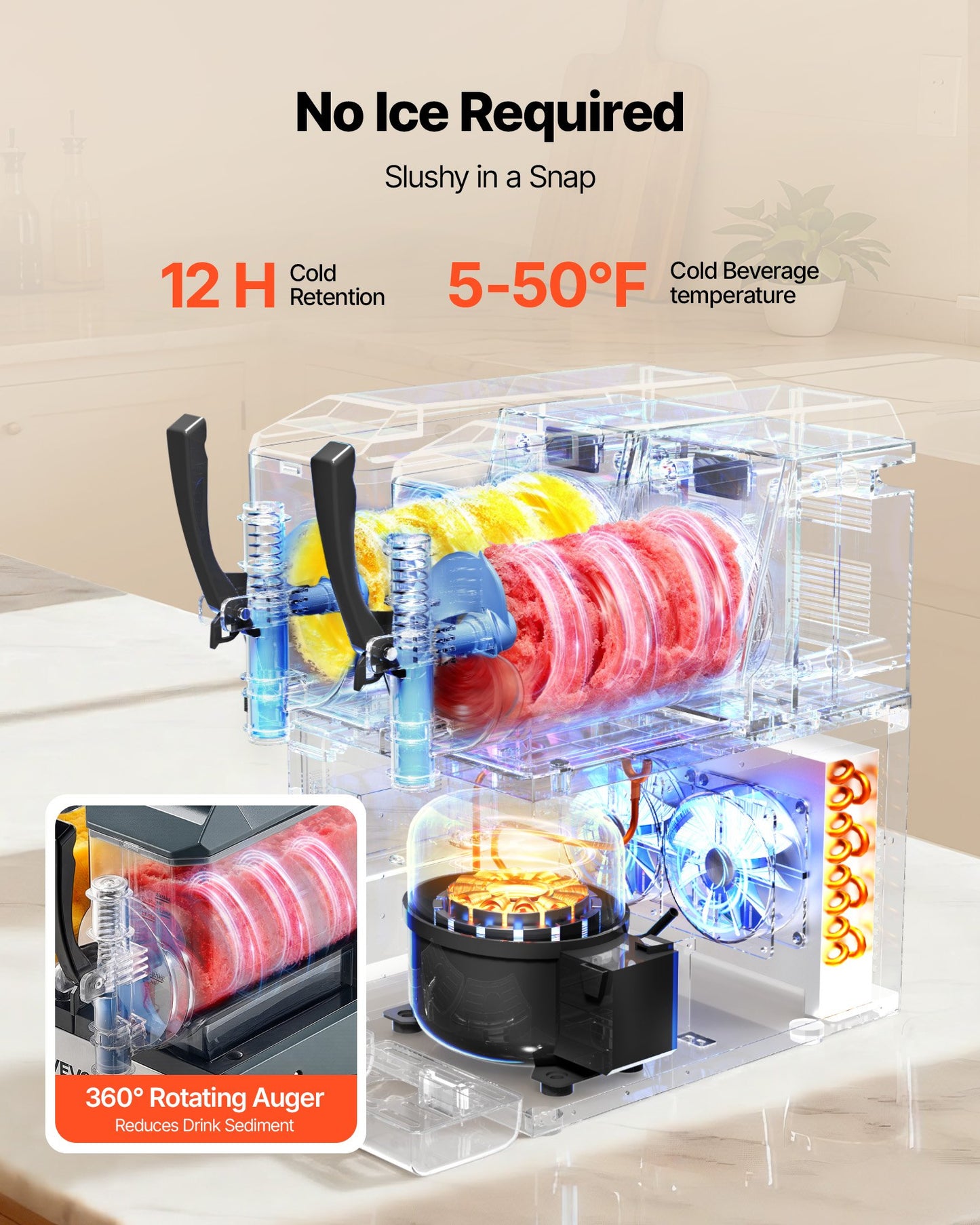 Large Capacity Frozen Drink Maker - Slushie Machine for Margaritas, Milkshakes & More
