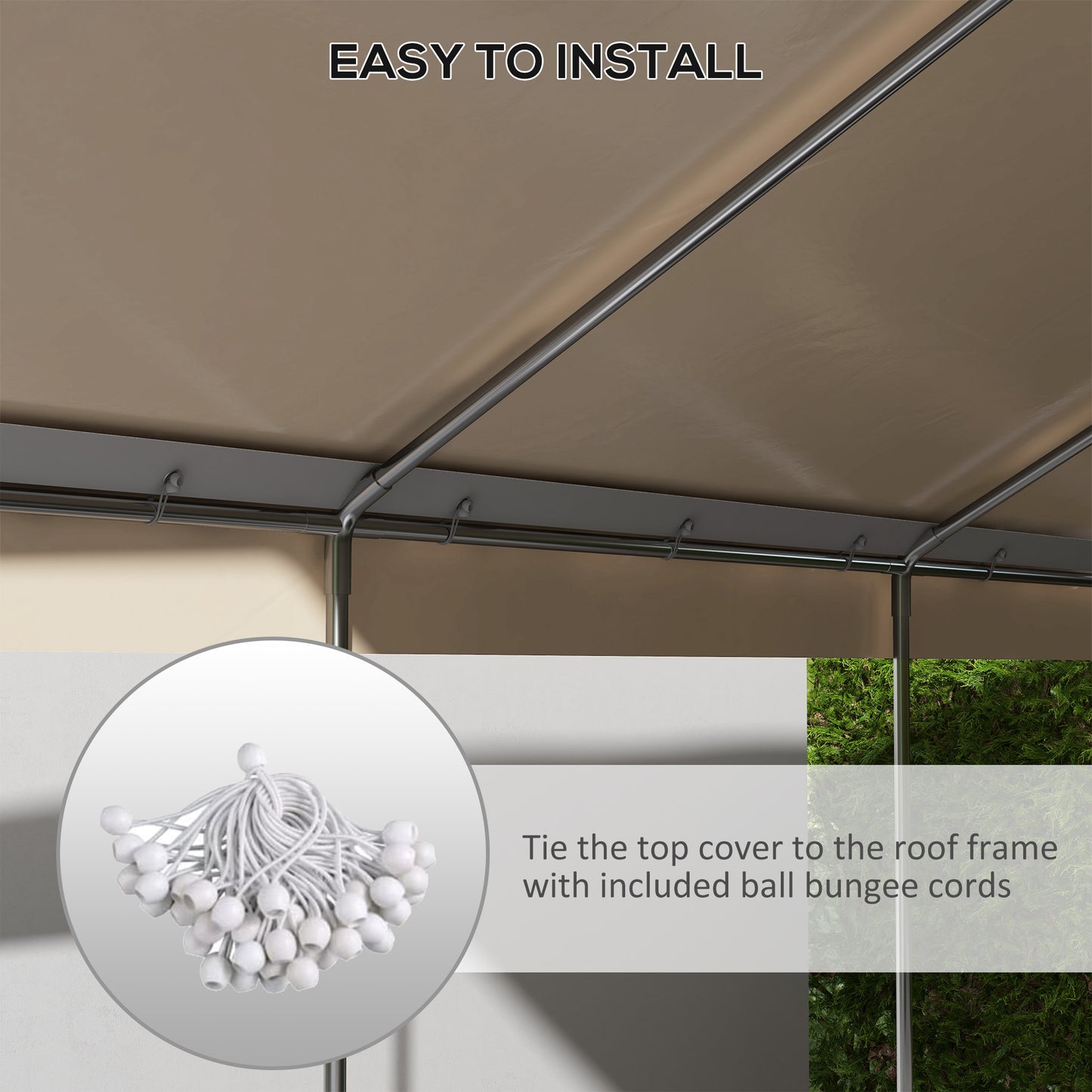 10' x 20' UV Resistant Carport Canopy Replacement Cover - Beige