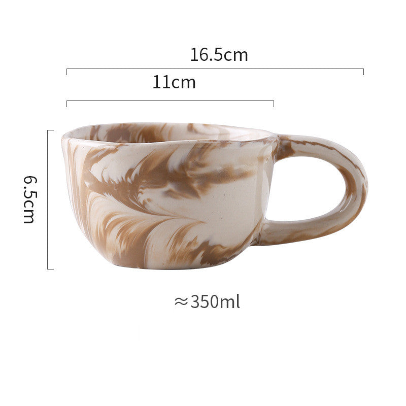 Irregular Marble Breakfast Cup - Ceramic Drinkware for Kitchen & Dining