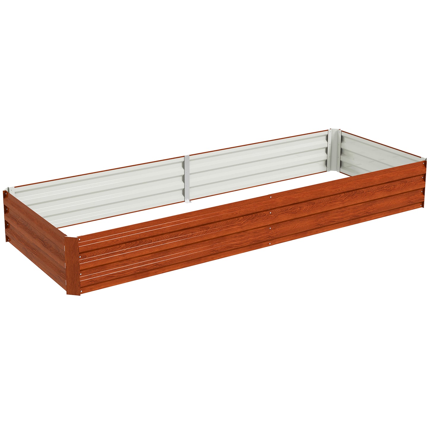Galvanized Steel Raised Garden Bed 95x36x12 Inches for Flowers & Herbs