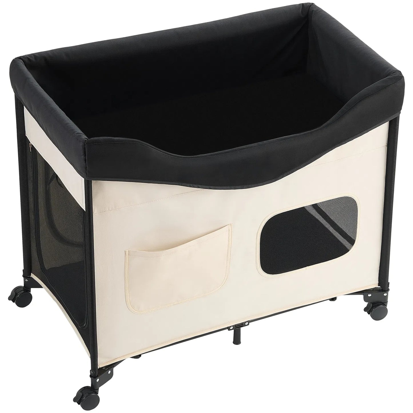 Elevated Foldable Dog Bed XL with Wheels & Storage - Large Pet Cot for Indoor & Outdoor Use